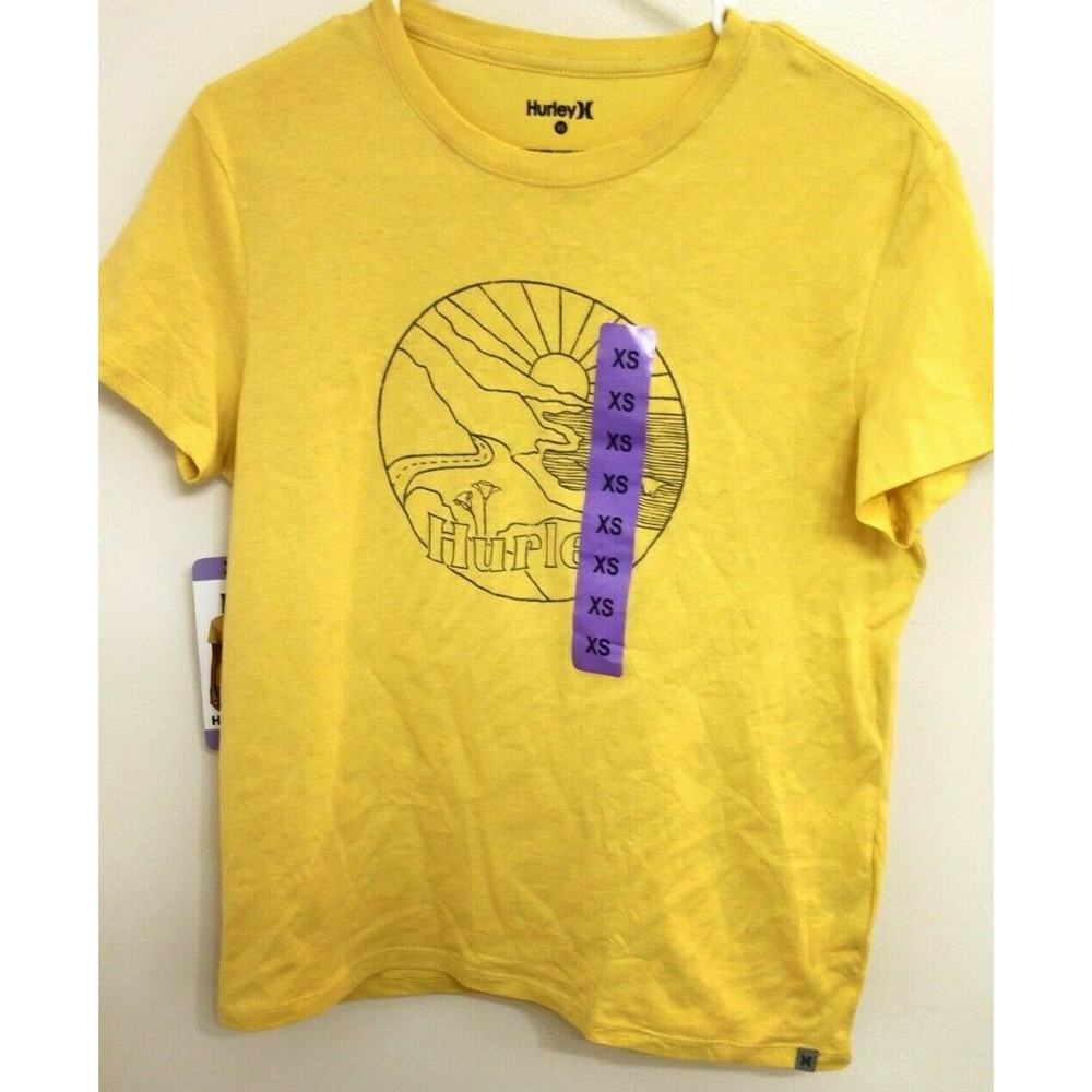 New Hurley Women's Short Sleeve T-Shirt Misted Yellow Size XS New with Tags
